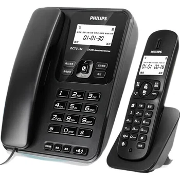 Телефон беспроводной PHILIPS DCTG182 стационарный DECT с громкой связью, черный