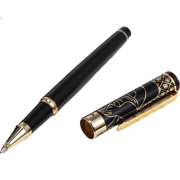 Шариковая ручка Pimio Signature, для офиса, для взрослых, для тренировки почерка студентов, серия Gentleman 902, 0.5 мм, черная с золотым покрытием