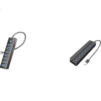 USB-концентратор ORICO 3.0, 7-портовая док-станция расширения, удлинительный кабель-концентратор с усилителем, преобразователь One-To с разъемом питания, многопортовое расширение для ноутбуков и настольных компьютеров, PW7U-U3