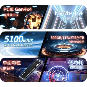 Твердотільний накопичувач PNY серії CS2241 ємністю 1 ТБ, інтерфейс NVMe M.2, PCIe 4.0 x 4