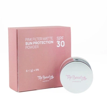 Пудра для лица матующая солнцезащитная SPF30 Top Beauty розовая