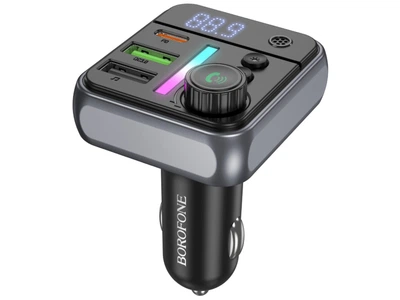 FM модулятор BOROFONE BC50 Ascenso PD20W+QC3.0 car BT FM transmitter Black (6941991115257)