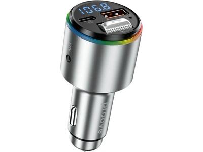 FM модулятор Proove Launcher Power Drive 30W (PD+QC3.0) Type-C+USB+AUX Silver (FMPD30110006)