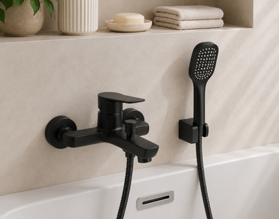 Змішувач для ванни TOPAZ LEXI TL 21101-H57-BL з душовим комплектом, чорний матовий