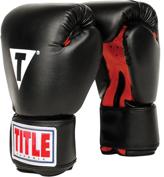 Боксерські рукавиці TITLE Classic Boxing Gloves Black/Red Regular