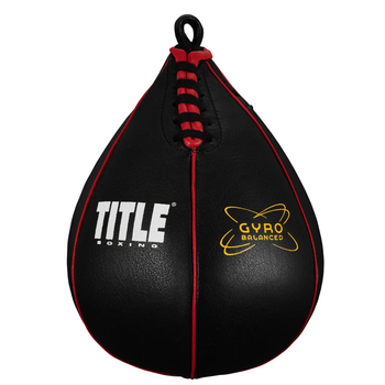 Пневмогруша боксерська TITLE Boxing Gyro Balanced Leather Speed Bag Black розмір L