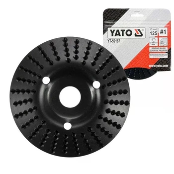 Обдирний диск-рашпиль YATO YT-59167 125 мм — насадка на болгарку для знімання фарби та формування деревини