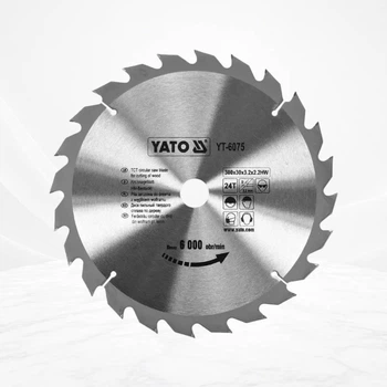 Пильный диск победитовый YATO YT-6075 300×30×3,2×2,2 мм, 24 зубца, для продольной и поперечной распиловки древесины