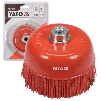 Чашечная зачистная щетка YATO YT-47787 125 мм со шпинделем 6 мм, для очистки, шлифовки и полировки