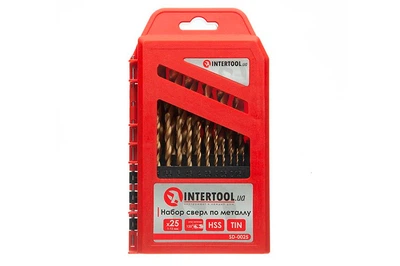 Набор сверл по металлу Intertool 25 шт. (1-13 мм) титан (SD-0025)