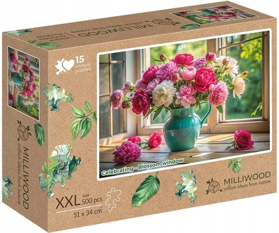 Puzzle drewniane XXL Milliwood Kwitnące Okno 500 elementów 50431 (5906018050431)