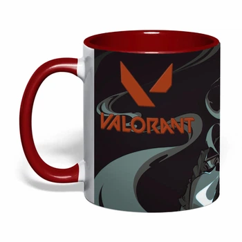 Чашка з друком "Valorant/Валорант" №4 (колір бордовий) (46296)