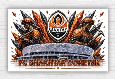 Бумажный плакат "ФК Шахтер Донецк. FC Shakhtar Donetsk" 120х75см