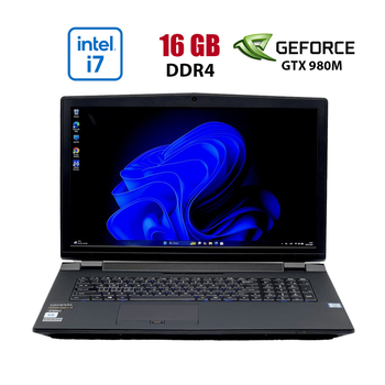 Ігровий ноутбук Sager X95 P770DM / 17.3" (1920x1200) IPS / Intel Core i7-6700K (4 (8) ядер по 4.00 - 4.2 GHz) / 16 GB DDR4 / 120 GB SSD + 1000 GB HDD / nVidia GeForce GTX 980M, 8 GB GDDR5, 256-bit / WebCam б/в