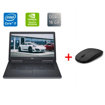 Мобільна робоча станція Dell Precision 7710 / 17.3" (1920x1080) IPS / Intel Core i7-6820HQ (4 (8) ядра по 2.7 - 3.6 GHz) / 16 GB DDR4 / 240 GB SSD / nVidia Quadro M3000M, 4 GB GDDR5, 256-bit / HDMI / USB Type-C б/в + Подарунок Бездротова миша / USB