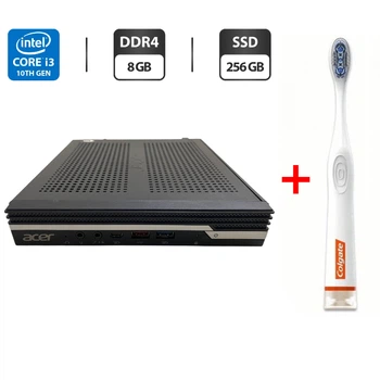 Неттоп Acer Veriton N4670G USFF / Intel Core i3-10100T (4 (8) ядра по 3.0 - 3.8 GHz) / 8 GB DDR4 / 256 GB SSD / Intel UHD Graphics 630 / Блок питания б/у + Подарок Умная интерактивная зубная щетка Colgate Connect M1 / Bluetooth