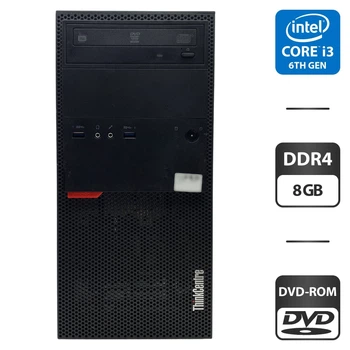 Компьютер Lenovo ThinkCentre M900 Tower / Intel Core i3-6100 (2 (4) ядра по 3.7 GHz) / 8 GB DDR4 / 500 GB HDD / Intel HD Graphics 530 / DVD-ROM б/у
