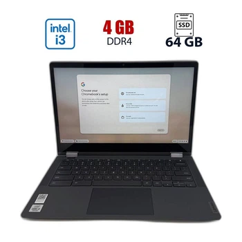Ноутбук-трансформер Б-класс Lenovo IdeaPad Flex 5 ChromeBook / 13.3" (1920x1080) IPS / Intel Core i3-10110U (2 (4) ядер по 2.10 - 4.1 GHz) / 4 GB DDR4 / 64 GB SSD / Intel UHD Graphics / WebCam б/у