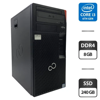 Компьютер Fujitsu Esprimo P957 E94 Tower / Intel Core i3-6100 (2 (4) ядра по 3.7 GHz) / 8 GB DDR4 / 240 GB SSD / Intel HD Graphics 530 / DVD-ROM б/у