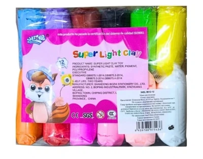 Пластилін супер легкий "Super" 12 кольорів по 40г 34S6611-12
