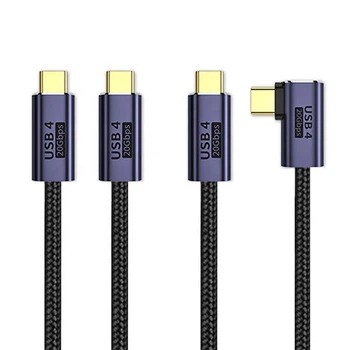 Угловой кабель USB4 Type-C на 20 Гбит/с 100 Вт 8K 60 Гц Stone переходник адаптер (ST-USB4R-1M)