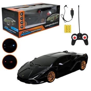 Машина р/к арт. PM2411,"POWERMOTORS",1:24 LAMBORGHINI SIAN,чорний колiр, акум.,батар., світло