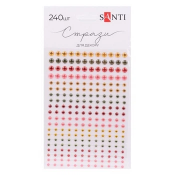 Наклейки декоративные "Стразы" Santi 742965 на планшетке 240 шт