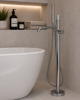 Підлоговий змішувач для ванни TOPAZ LOFT TLF 32113R-H39-C з душовим комплектом, хром