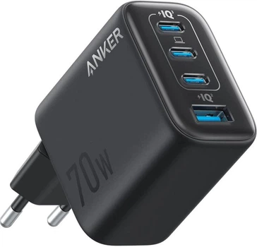 Сетевое зарядное устройство Anker Zolo Fast Charger 70W, 3xUSB-C, 1xUSB-A - Black