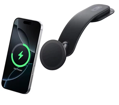 Магнитный автодержатель с беспроводной зарядкой Anker Nano Magnetic Wireless Car Charger 360° для iPhone - Black