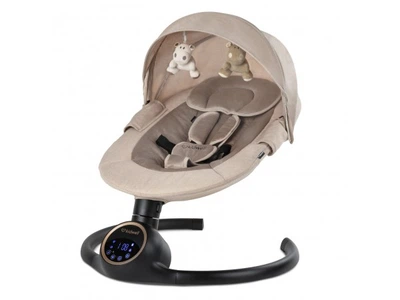 Дитячий заколисуючий центр 2в1 KIDWELL REVE / Електронна гойдалка-шезлонг 0+ beige/gold