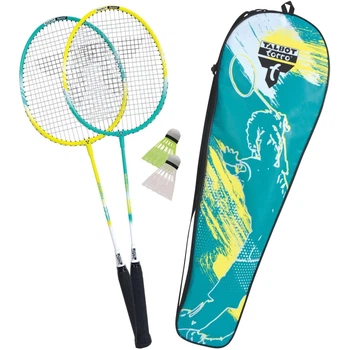 Набор для бадминтона Talbot BADMINTON SET 2-FIGHTER (2 ракетки, 2 волана и чехол) бирюзово-желтый 449412