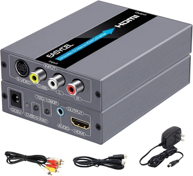 Конвертер видеосигнала из RCA и S-Video в HDMI для игровых консолей и плееров