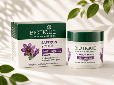 Крем Биотик Biotique Saffron 50 мл — Омолаживающий крем с шафраном для лица и тела, уход за кожей