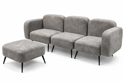 Модульний диван Clarus 247×77×84 см Stone Grey (з пуфом)