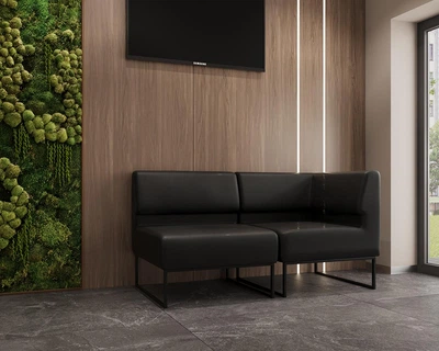 Модульний диван Lounge 154×77×83 см екошкіра Midnight Black