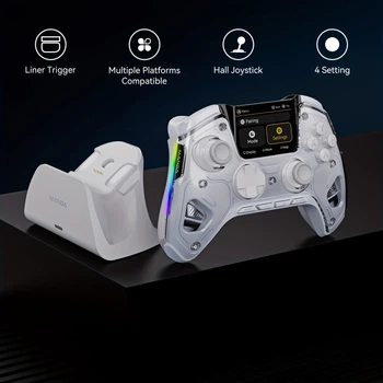 Геймпад Manba One V2 Wireless Controller White с дисплеем и RGB подсветкой top2026