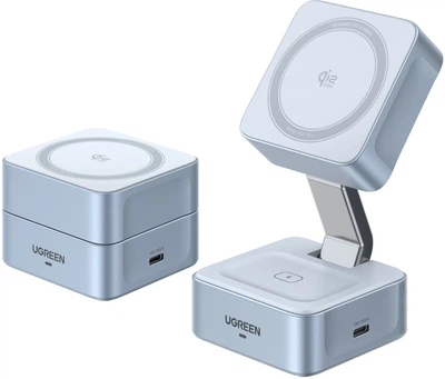 Bezprzewodowa ładowarka Ugreen W752 2-in-1 Magnetic Wireless Charger 25W QI2.2 Starlight Blue (UGR-55960B)