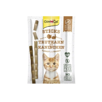 Лакомство GimCat мясные палочки для кошек с индейкой и кроликом 4 шт по 5 г