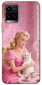 TPU чехол Demsky Barbie with cat для Vivo Y21 / Y33s