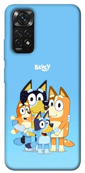TPU чехол Demsky Bluey family для Xiaomi Redmi Note 11 (Global) / Note 11S