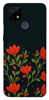 TPU чехол Demsky Червоний цвіт для Realme C21