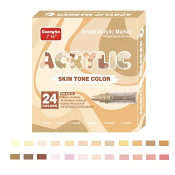 Маркери акрилові Guangna Skin Tones, набір 24 кольори