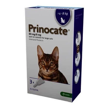 Prinocat (Прінокат) краплі на холку від бліх, кліщів та гельмінтів для котів 4 - 8 кг 1 піпетка