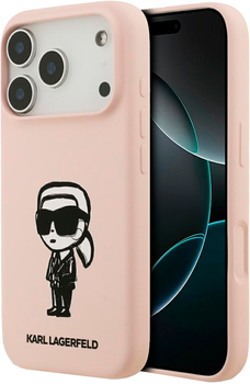 Etui Karl Lagerfeld Silicone Karl Sketch & Logo MagSafe do Apple iPhone 17 Pro Pink (3666339498436)