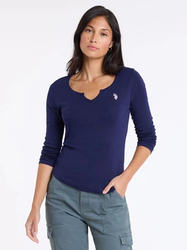 Лонгслів довгий жіночий U.S. Polo Assn 216527-2900A(EVENING BLUE) XS Синій (786662143469)