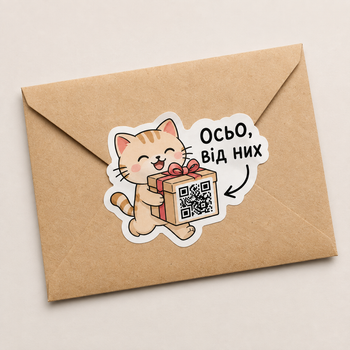 Наклейки з логотипом QR кодом на замовлення 40 мм, 70 шт. на аркуші А3 — круглі та фігурні стікери для пакування