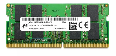 Оперативна пам'ять Micron 16 GB SO-DIMM DDR4 2666 MHz (MTA16ATF2G64HZ-2G6E1)