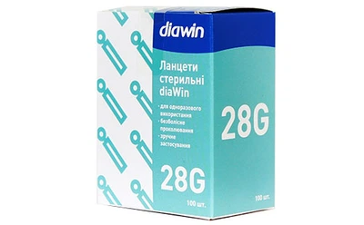 Ланцети стерильні Diawin, 100 шт.