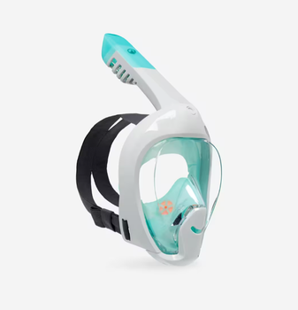 Полнолицевая Детская Маска Subea Easybreath Freetalk XS (от 4 до 10 лет) для Плавания, Ныряния, Снорклинга Бирюза без Чехла